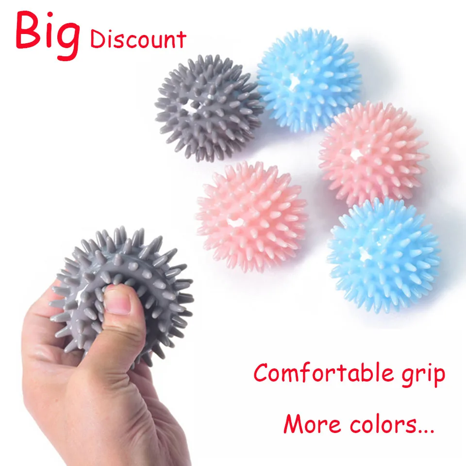 TPR 7CM Diameter Hollow Soft Spike Ball Hand Strength Recovery Exercise Massage Ball Yoga Fitness Spiky Massager Trigger Point