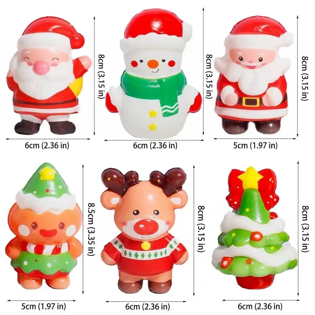 1Pc/24Pcs Jumbo Christmas Santa Squishy Toy, PU Slow Rising Squeeze Figure, Satisfying Tactile Sensory Relief Toy