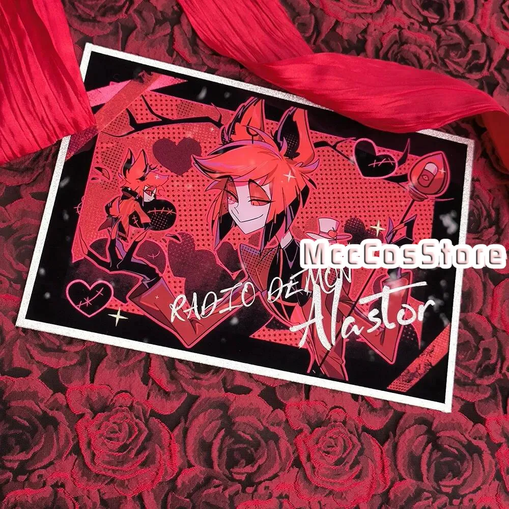 

Hazbin Hotel Alastor Valentine Series 21Cm Double Flash Acrylic Shikishi Hot Stamping Postcard Doujin Goods Gift Acg Cosplay Xma