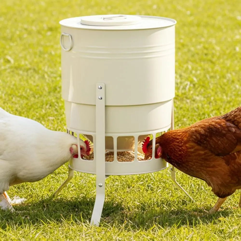 

Кормушка для птицы No Waste or Coop & Outdo, 16 портов, 50 фунтов, с защитой от проливания, из нержавеющего металла с порошковым покрытием и гладкими краями