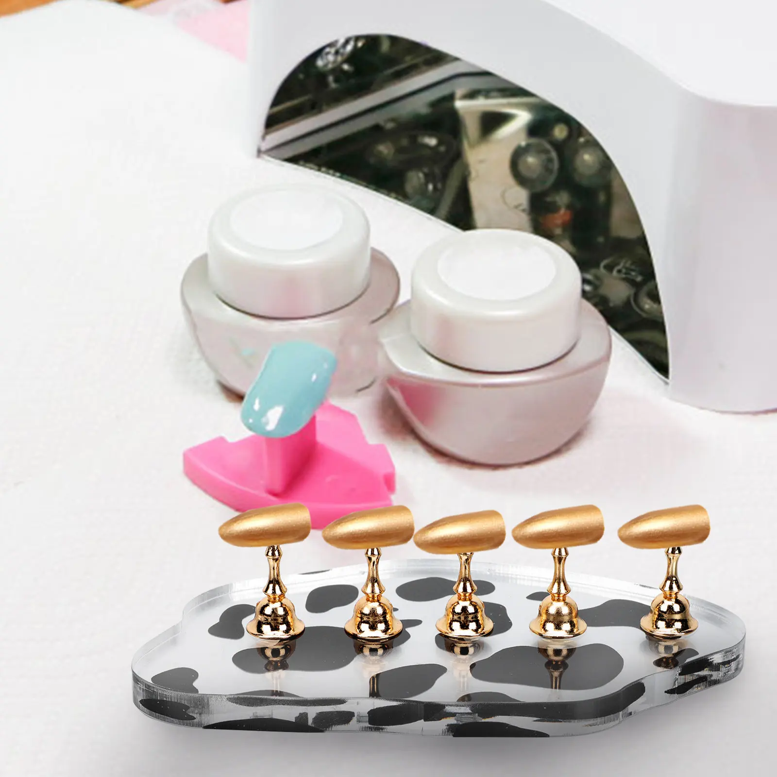 

Nail Art Practice Stand Transparent Acrylic Manicure Base Nail Tip Display Holder Salon Practice Tool Stand for Nails Tip