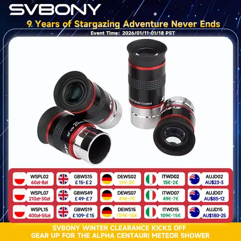 Wide Angle Telescope Eyepiece Set 1.25" svbony