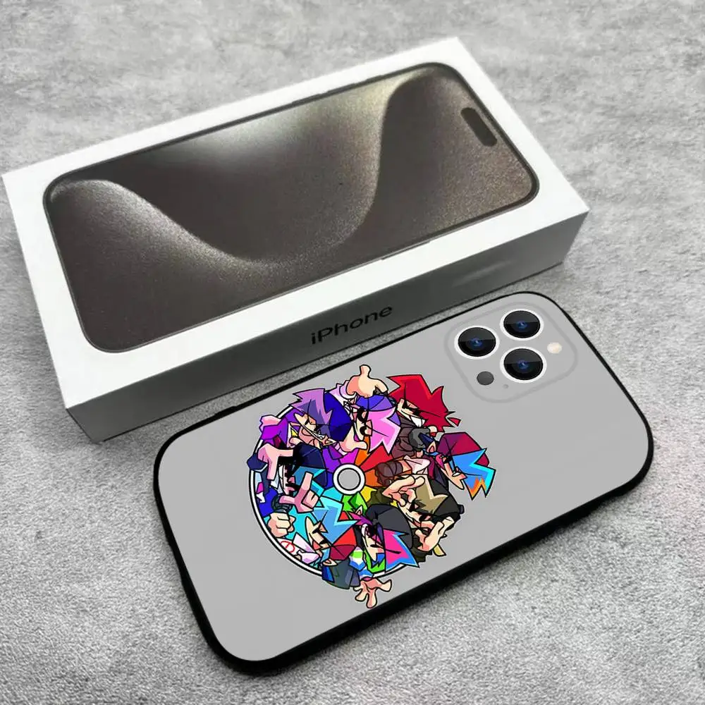 حافظة هاتف Game F-Friday Night Funkin لهاتف iPhone 17,16,15,14,13,12,Pro,Max,Plus,E,SE4,Air,Mini Black Soft Box