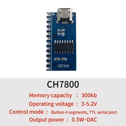 Voice Module,CH7800M Programmable Key Button &Serial Port Control Wide Voltage External Power Amplifier MP3 Sound Playback Board