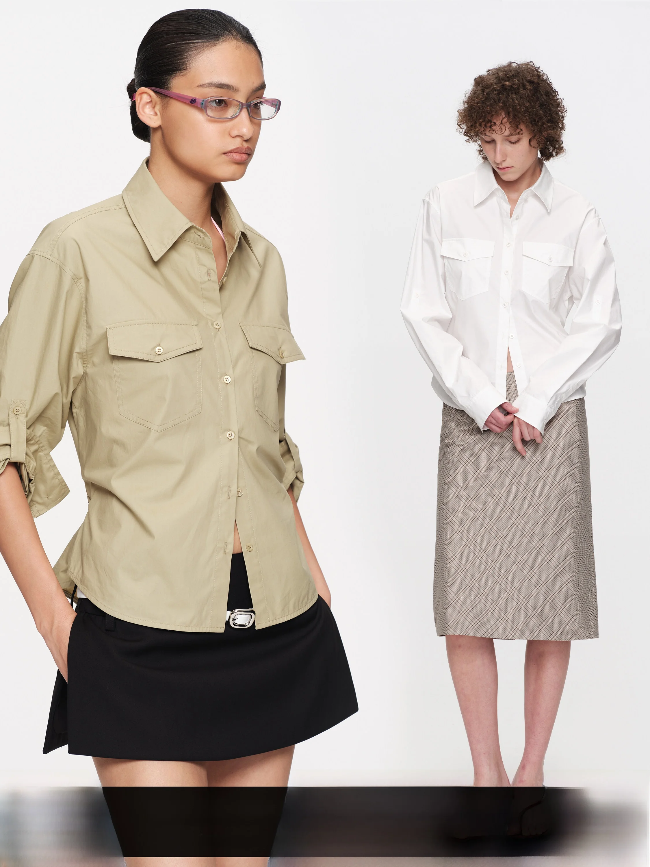 

SMIIILE Pure Cotton irt Women's Casual Loose Sle ort Sve Tie Waist Design Spring Faion Comfortable Slimming Top