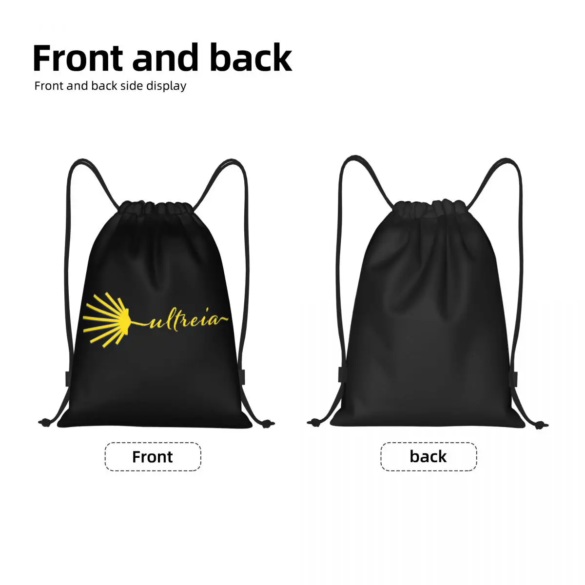 Custom Camino De Santiago Scallop Shell Drawstring Bags for Shopping Yoga Backpacks Women Men Sports Gym Sackpack