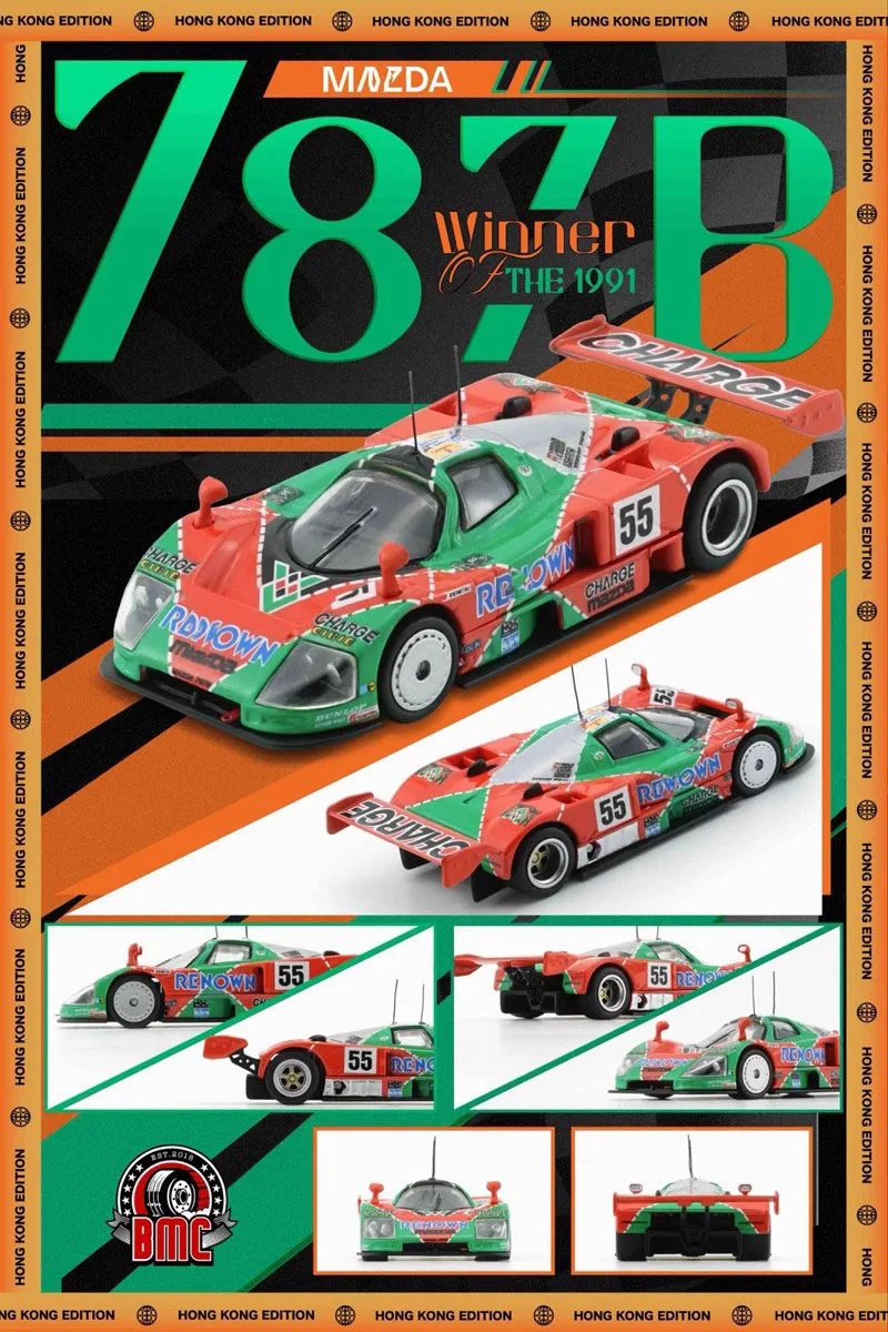 جديد 2025 BMC 1/64 مقياس مازدا 787B الفائز 1991 24 ساعة لو مان سباق السيارات دييكاست ألعاب من خليط معدني نموذج لجمع الهدايا