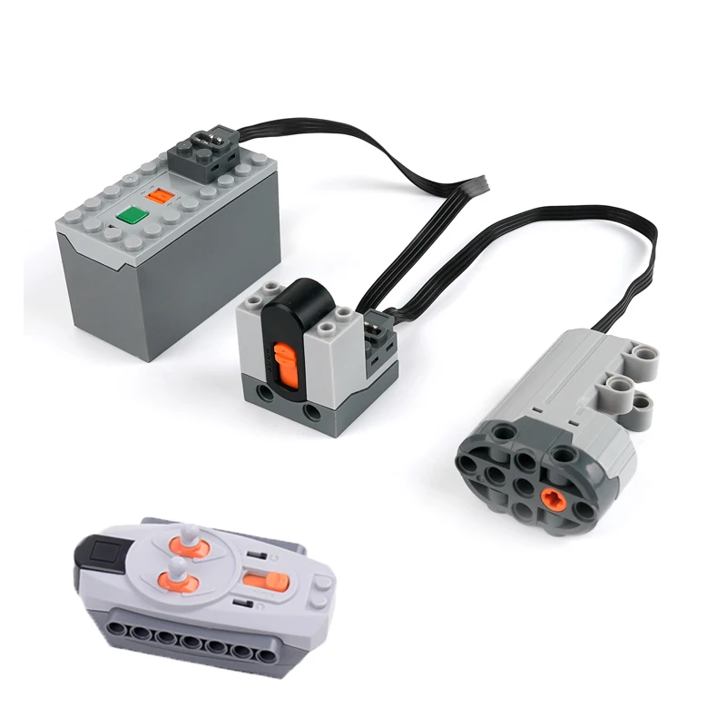 

MOC Sever Motor Power Function High-Tech Building Blocks AA/AAA Battery Box Power Group Remote Control Parts PF Bricks DIY Toys