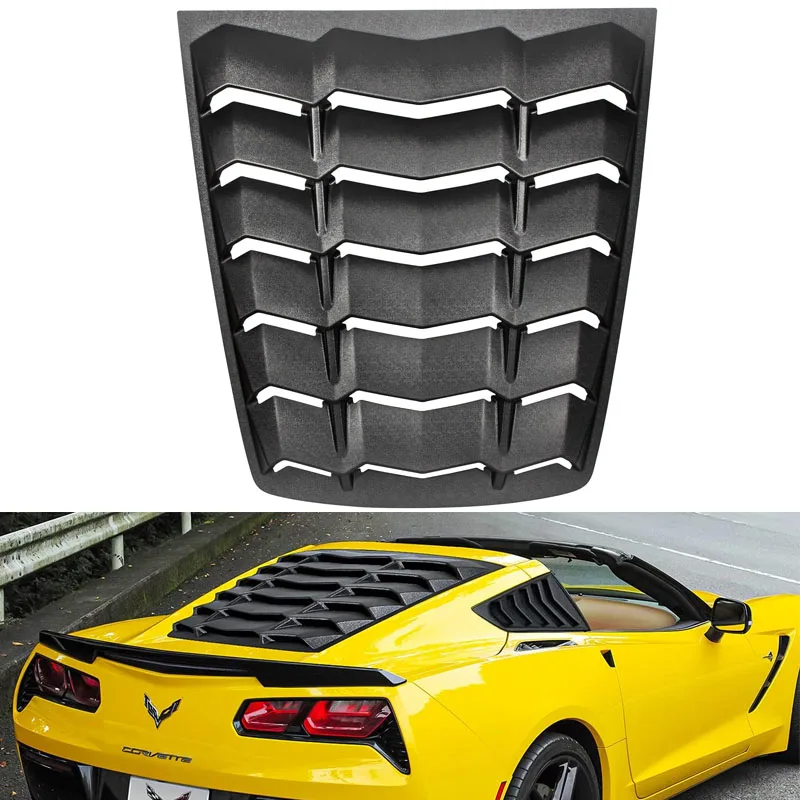 Rear Window Louver Windshield Sunshade Cover Fit for Corvette C7 Stingray Grand Sport Z51 Z06 ZR1 2014 - 2019 , Matte Black