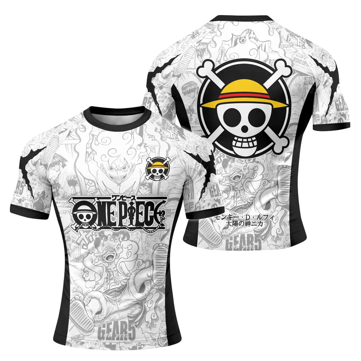 Luffy Solon Compression Fighting Jujutsu Top Anime Short Sleeve Sports Fitness Training Quick Drying Family T-shirt