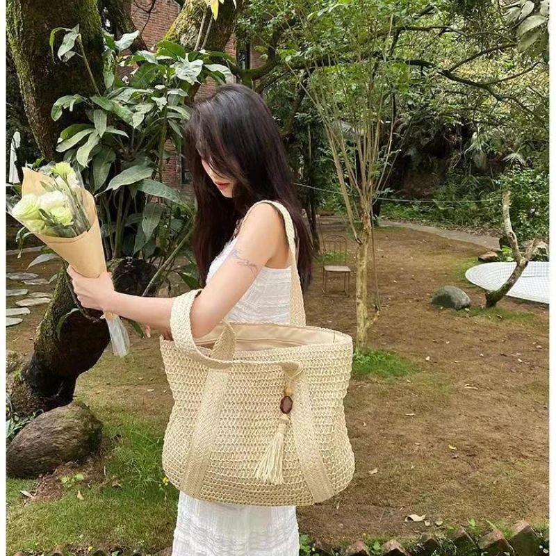 Fashion Beach Holiday Women's Woven Bags Casual commuting Straw Bag Summer Large Capacity Shoulder Bag