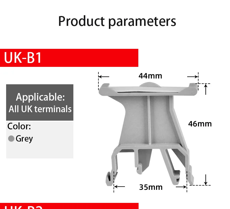 10/30 Stück B1/B2 Marker Carrier Installieren DIN-Schienenmontage NS 35 Schiene für UK PT Universal Terminal Block Streifen Schnellmarkierungsetikett – Detail 3