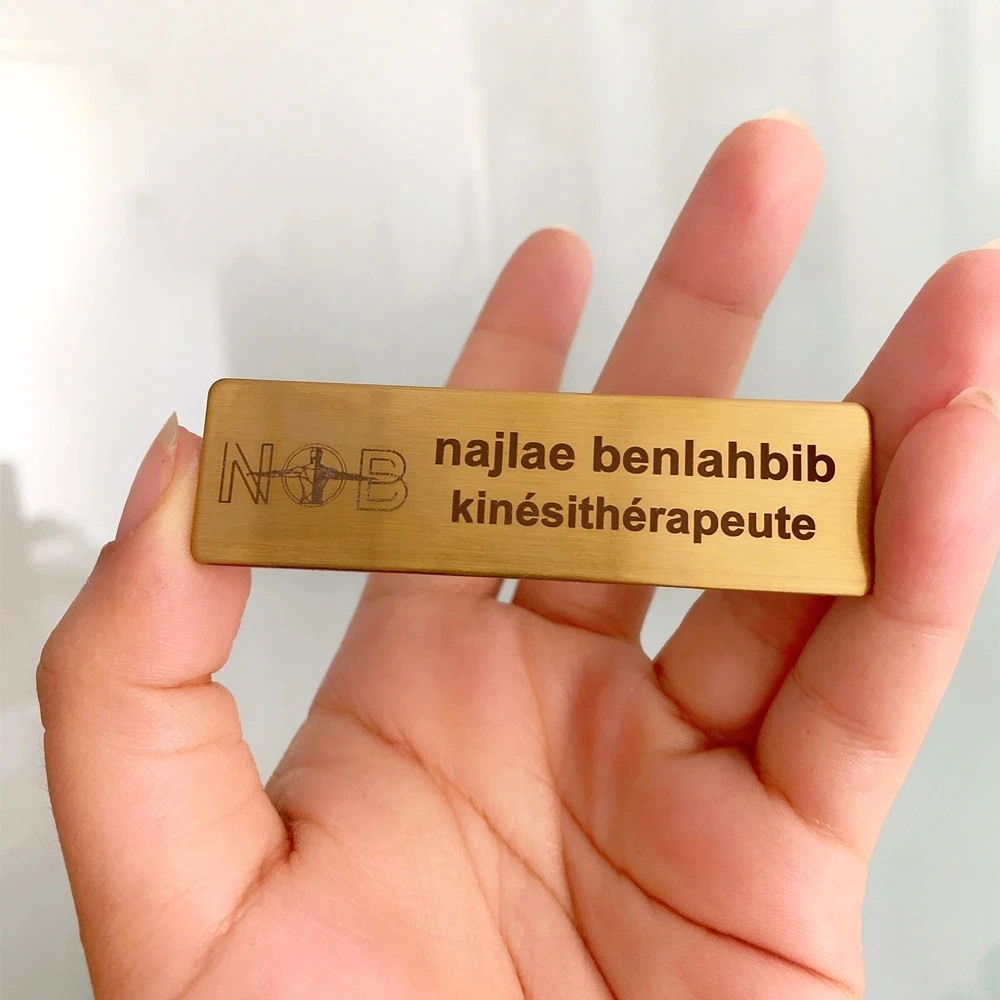 

70*20MM Stainless Steel Custom Personalized Engraved Name Text Identification Logo ID Plate Steel Metal Tag Customized Brooch