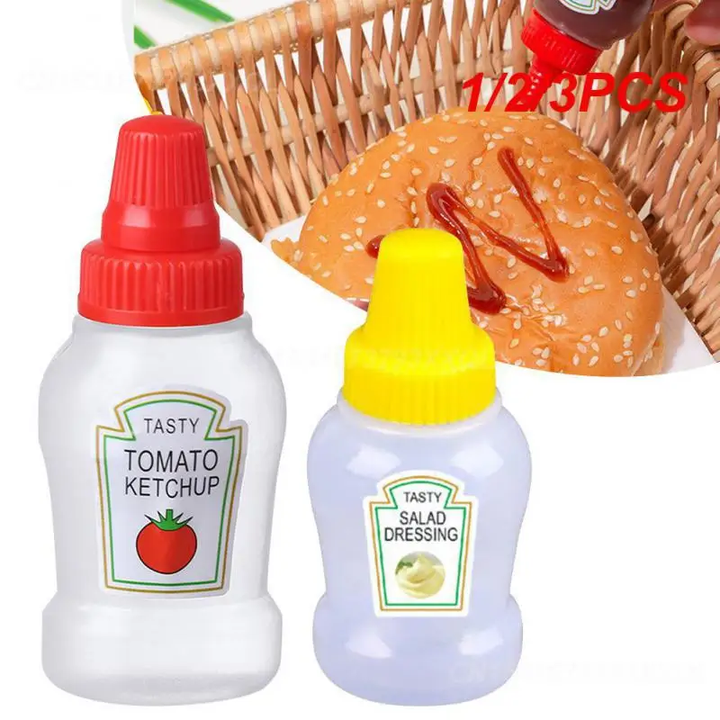 1/2/3PCS Squeeze Bottle Covered Polychromatic Salad Container Condiment Squeeze Box Plastic Condiment Dispenser Convenient