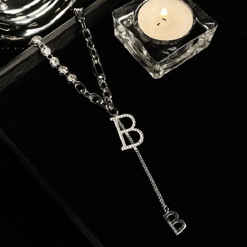 Micro Zirconia Copper Letter B Pendant Necklace 2022 Brand New Classic Jewelry Women\'s Party Fashion Ins Accessories