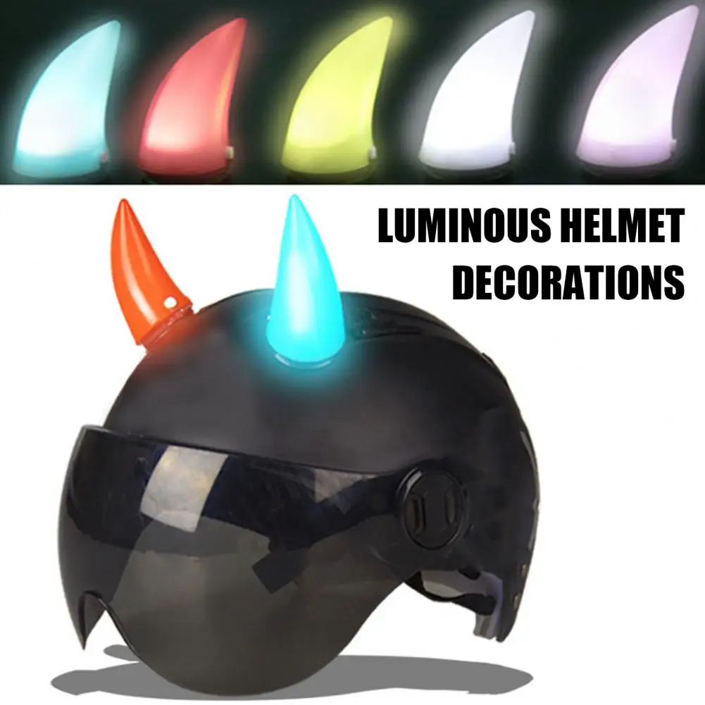 Diy Helmet Customization Kit Led Demons Horn Helmet Decoration for Night Riding Safety Rechargeable Motorcycle Helmet