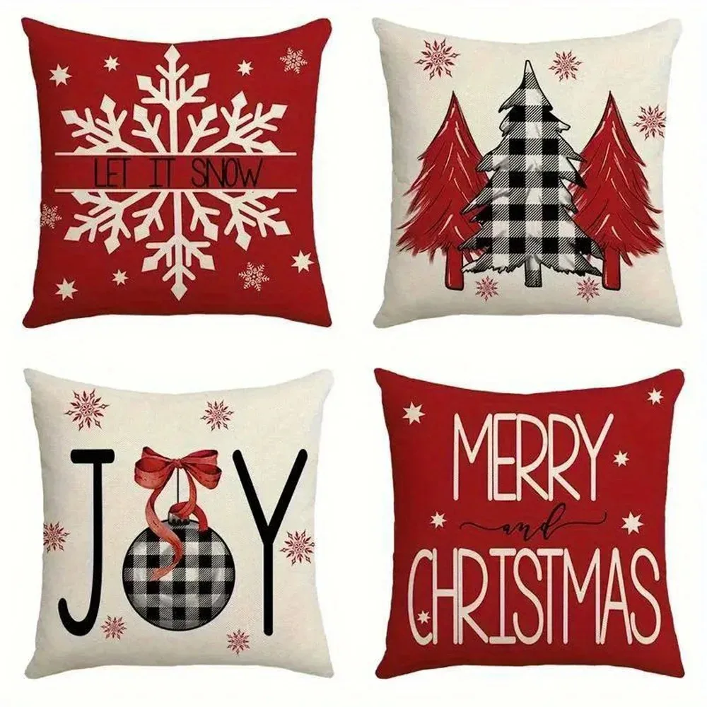 

Christmas pillowcase set, 18x18 inches, suitable for living room, bedroom, Christmas decoration