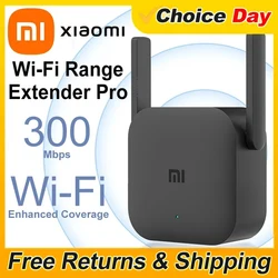 Xiaomi Repeater WiFi Pro Mi Amplifier Network Expander Router Power Extender Roteador 300M 2.4G 2 Antenna for Router Home Office