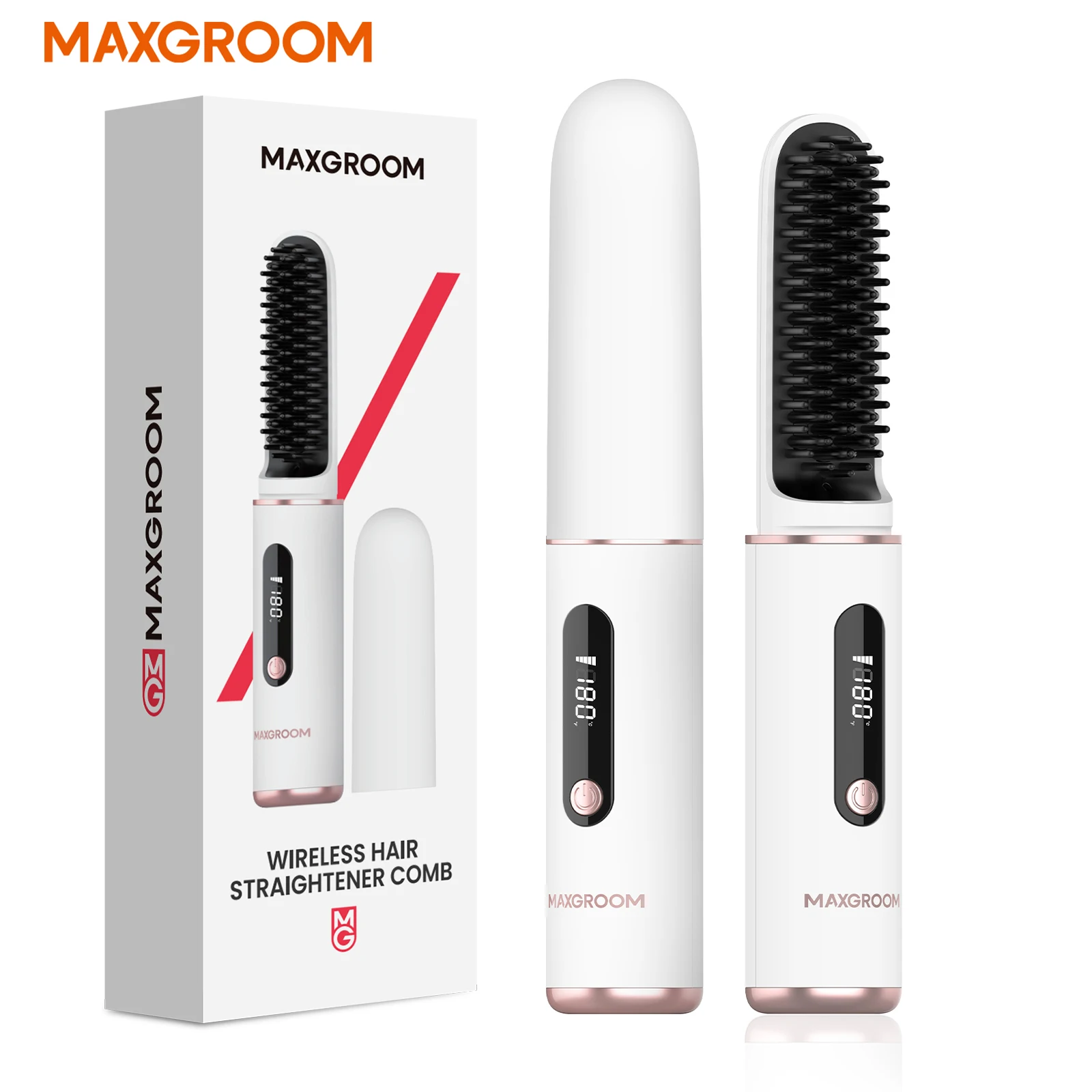 

MAXGROOM Electric Hot Comb Multifunctional Straight Hair Straightener Comb Negative Ion Anti-Scalding Styling Tool StraightBrush