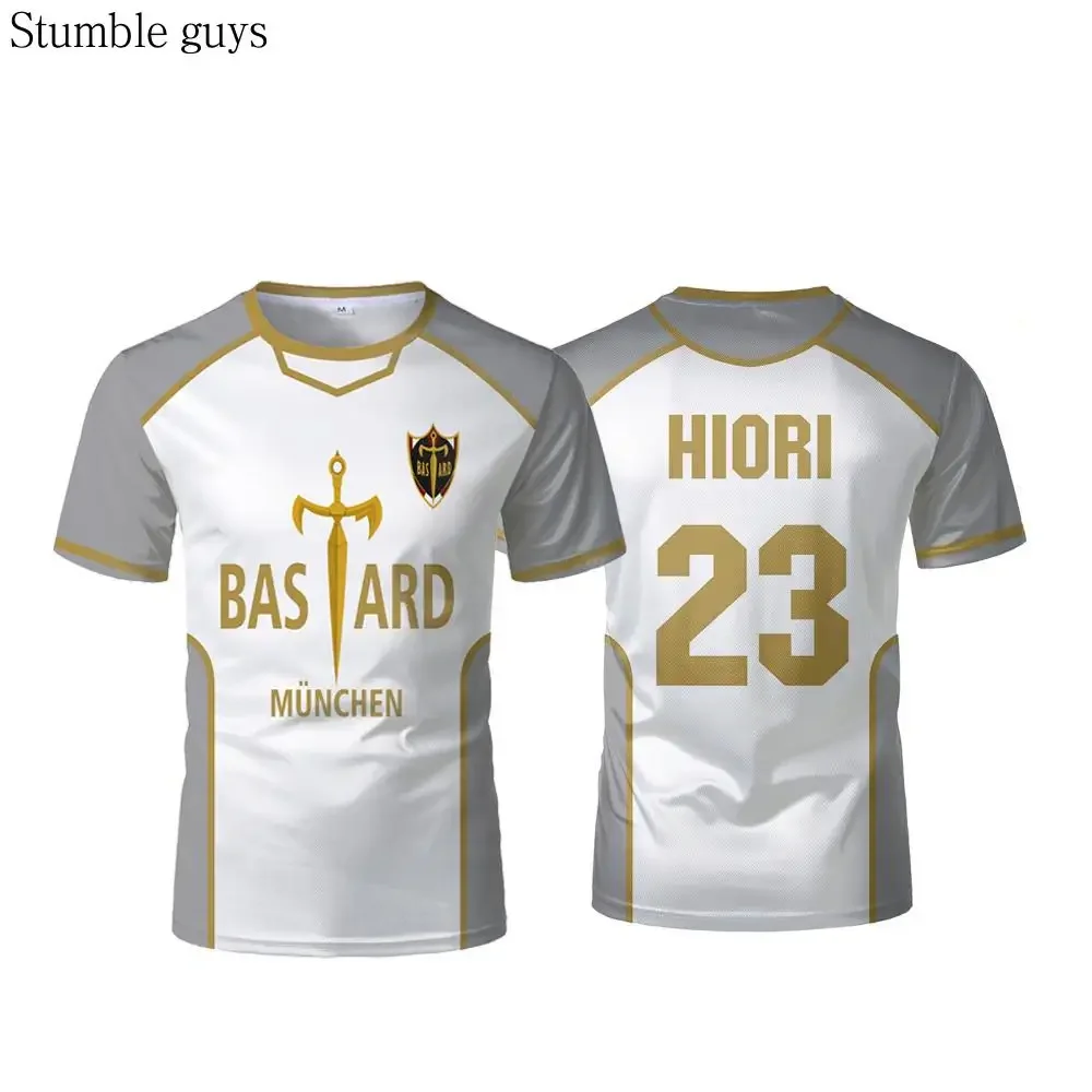 Anime Anime Bastard München Jersey White Maillot Men's Football T-shirt Kaiser Isagi Cosplay Top Breathable Sports Teen Tees view 6