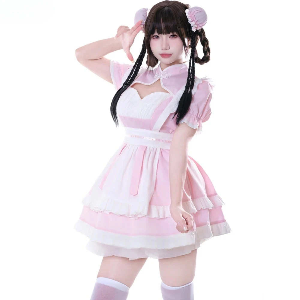 

Китайская униформа горничной, аниме, Лолита, платье экономки для девочек, костюм для косплея, милое нижнее белье для ролевых игр на Хэллоуин для девочек
