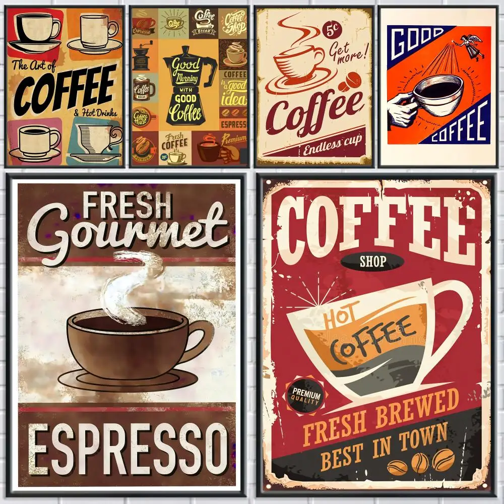 

Cool Coffee Desigh Poster Posters Fancy Wallart Sticker for Living Room Bar Painting Decoration Room Wall Decor