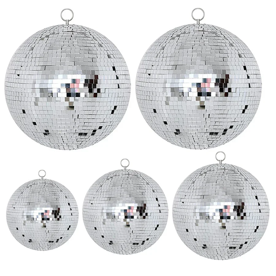 

Thrisdar Diameter 15/20/25/30CM Reflective Glass Mirror Disco Ball Christmas Wedding Party Bar Disco Mirror Ball Stage Light