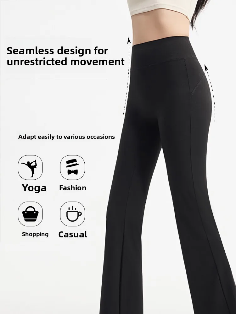 กางเกงโยคะทรงบานเอวสูง Tingmei กางเกงกีฬาลำลองบุซับในสำหรับผู้หญิง รุ่นใหม่ประจำปี 2025 สำหรับฤดูหนาว ยืดหยุ่นสูง