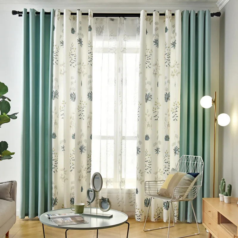 Custom Size Pastoral Cartoon Small Fresh Imitation Linen Towel Embroidered Window Screen Curtain for Living Dining Room Bedroom
