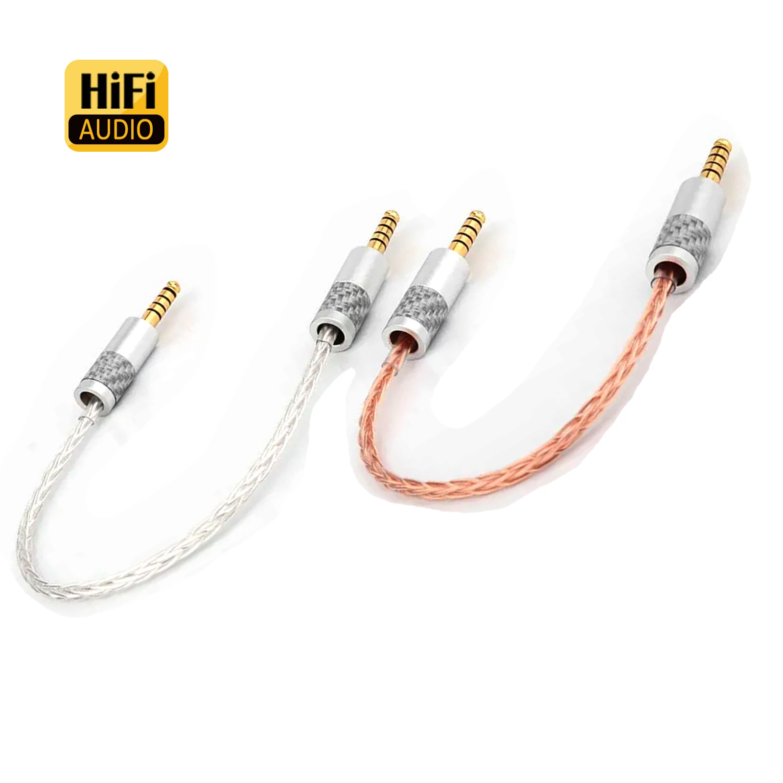 

HIFI 4,4 мм сбалансированный штекер на 4,4 мм сбалансированный штекерный аудиокабель-адаптер 4,4 штекер-папа