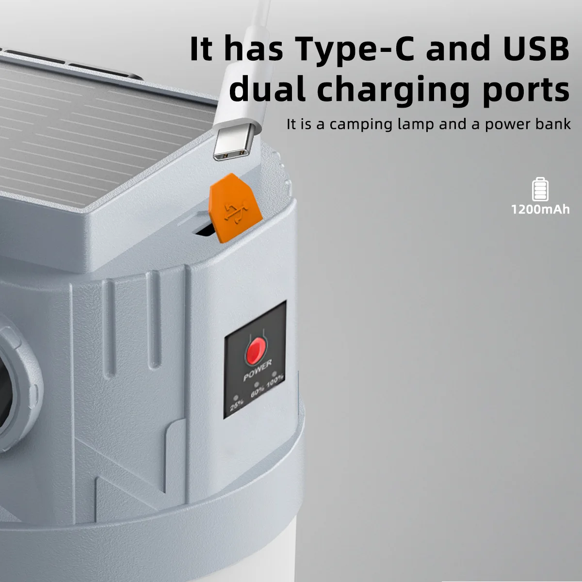 ไฟ LED พลังงานแสงอาทิตย์/ชาร์จไฟผ่าน USB หลอดไฟ LED สำหรับกลางคืน ใช้ในสวนกลางแจ้ง