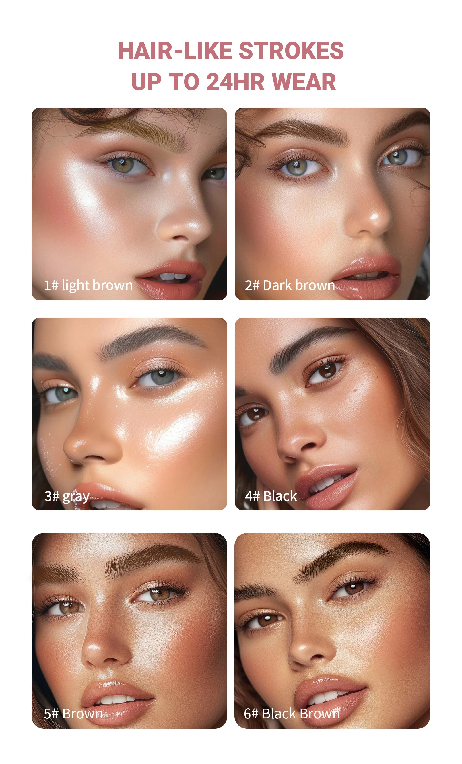 QIC wasserfester Microblading-Augenbrauenstift – 4 geteilte Köpfe, natürliches Augenbrauen-Make-up in 6 Farben für alle Hauttypen – Detail 10