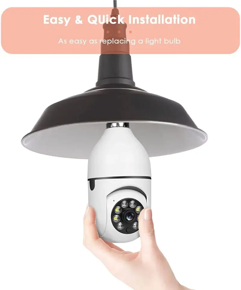 Panoramic lamp head camera wireless E27 light bulb camera 360-degree rotation night vision hot direct sales