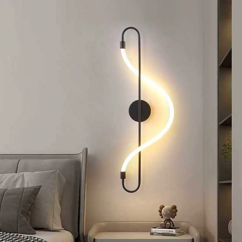 New Minimalist Creative Note Wiring LED Wall Lamp For Living Room Background/Staircase Wall Hanging Corridor Light