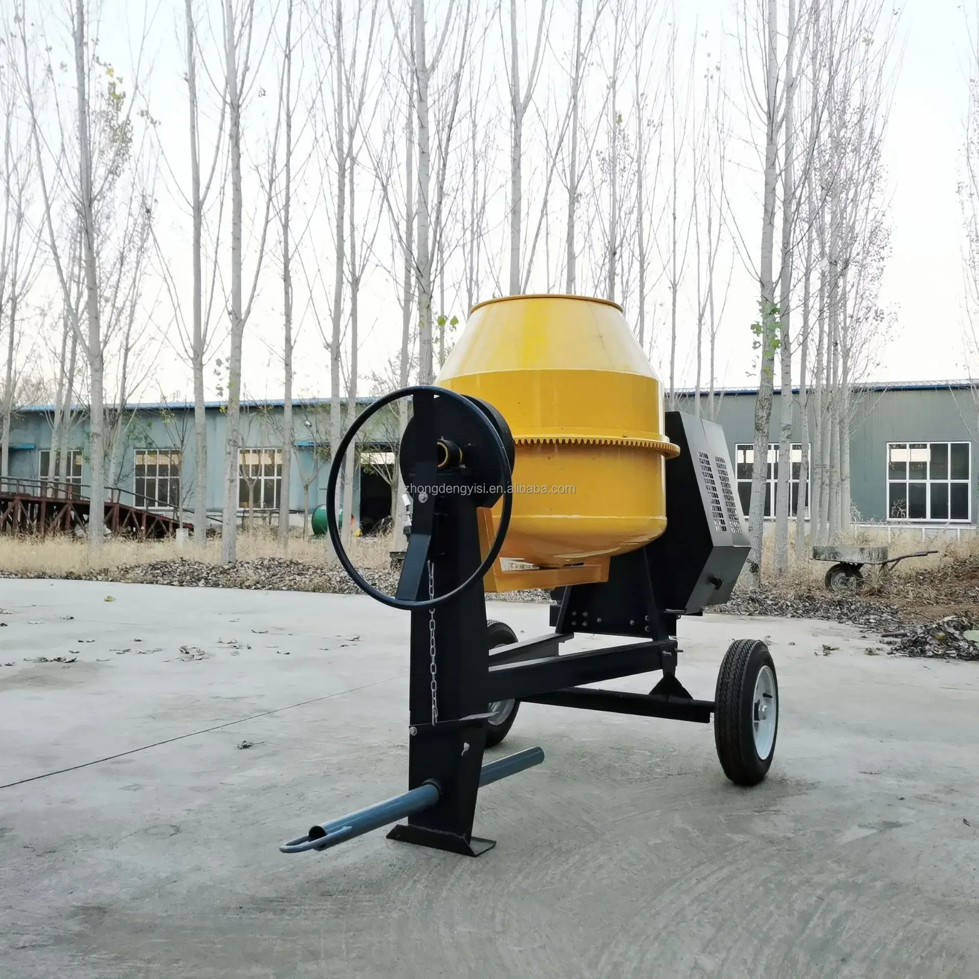 Electric Industrial Tumbler Lift Up Concrete Mixer with Self Loading Trailer Cement Mixing Machine