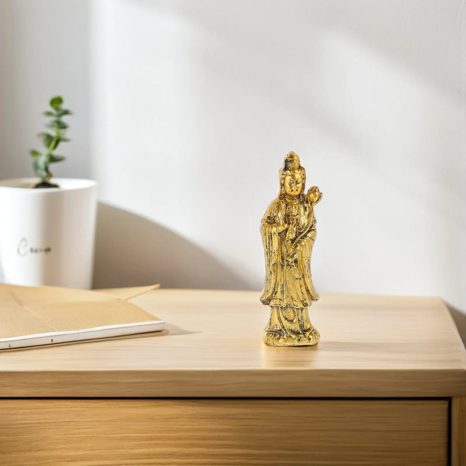 Elegant Vintage Yin Buddha Statue for Home Decor Office Feng Shui Space Peaceful Ambiance Meditation Sand Table view 3