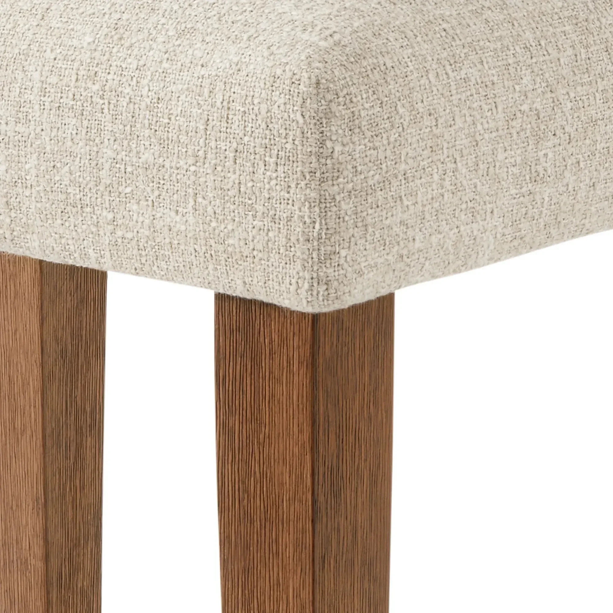 مقعد بار منجد بدون ظهر مصنوع بإطار خشبي بني قوي وأجهزة معدنية متينة #4