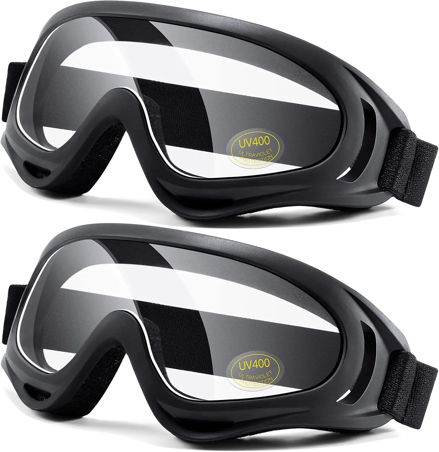 

2-Pack Motorcycle Goggles - Dustproof, Waterproof for ATV, Dirt Bike, Ski & Off-Road Riding