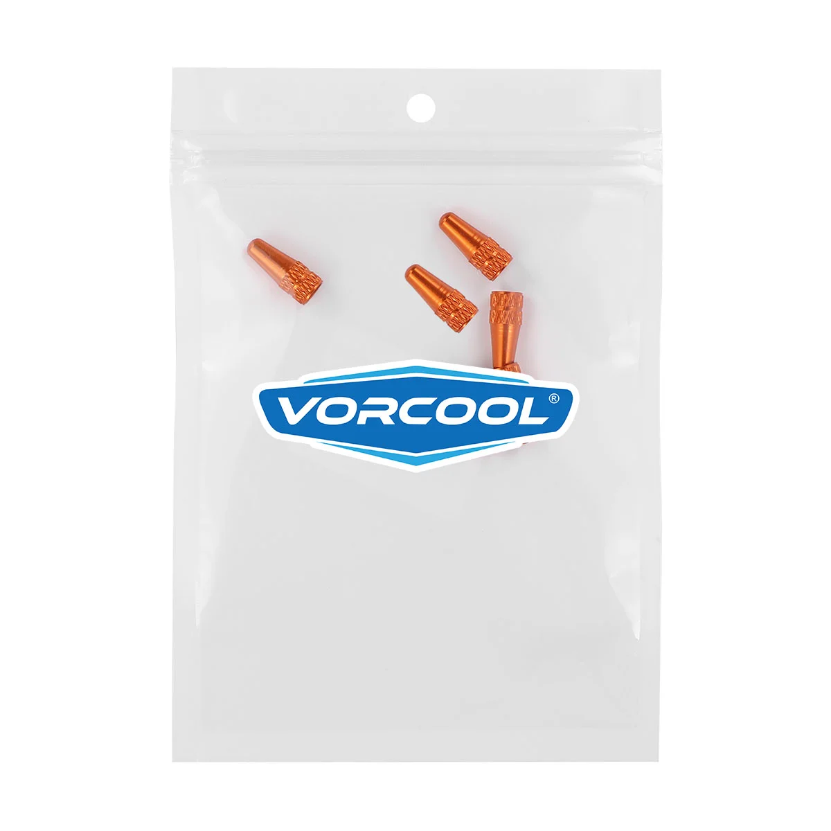 VORCOOL 6 Pcs Aluminum Alloy French Caps for Road Bike Mountain Bike Tyre Air Caps Dust Covers (Orange)