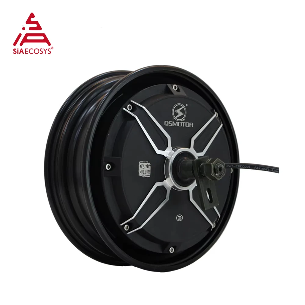 QSMotor QS205 V3 3000W Hub Motor 10x2.15 Inch 72V 55KPH BLDC Gearless In-Wheel Electric Scooter Conversion Kit High Power