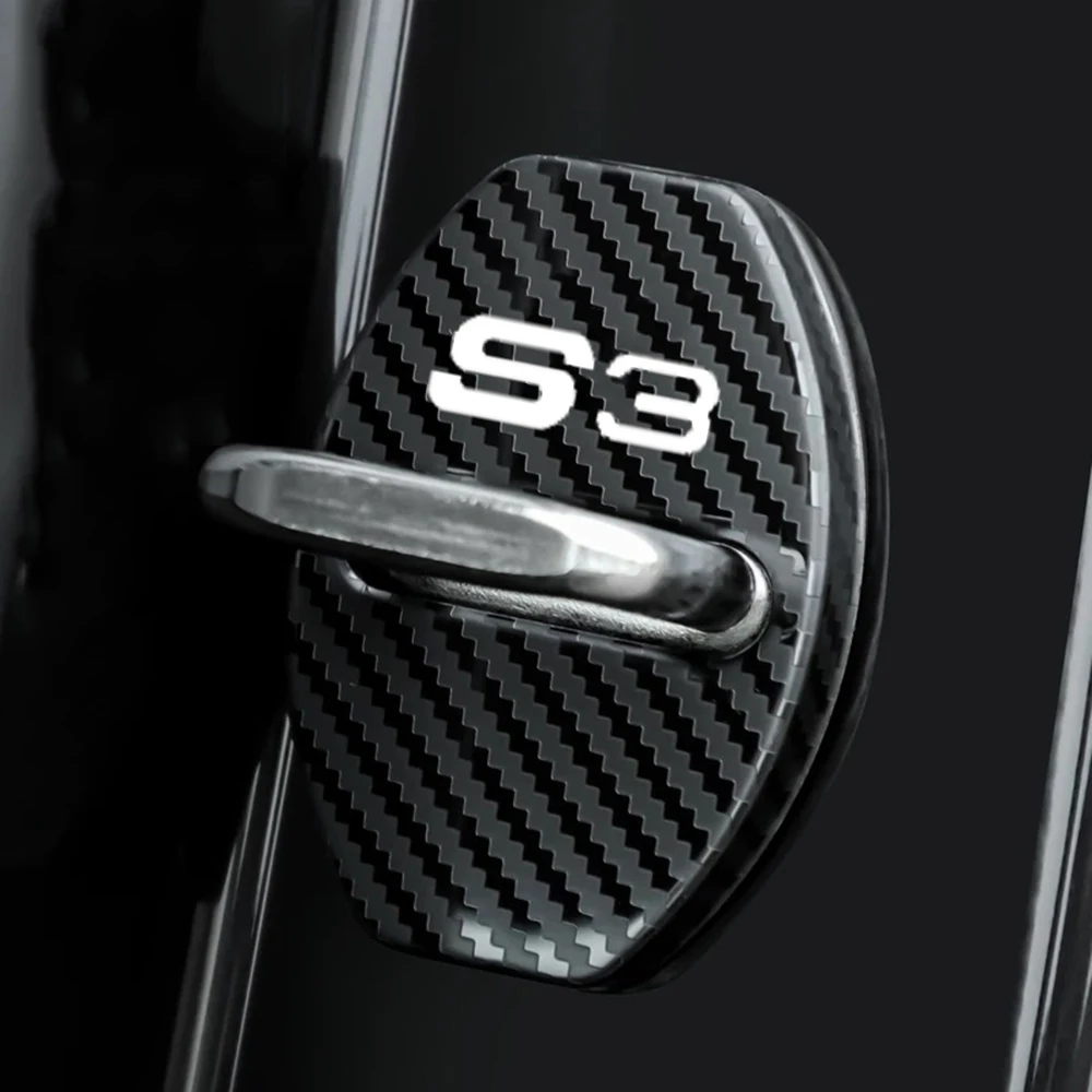 

4pcs Car Door Lock Buckle Protection Cover Anti-rust Waterproof for Audi A3 RS3 S3 Car Styling Accessories