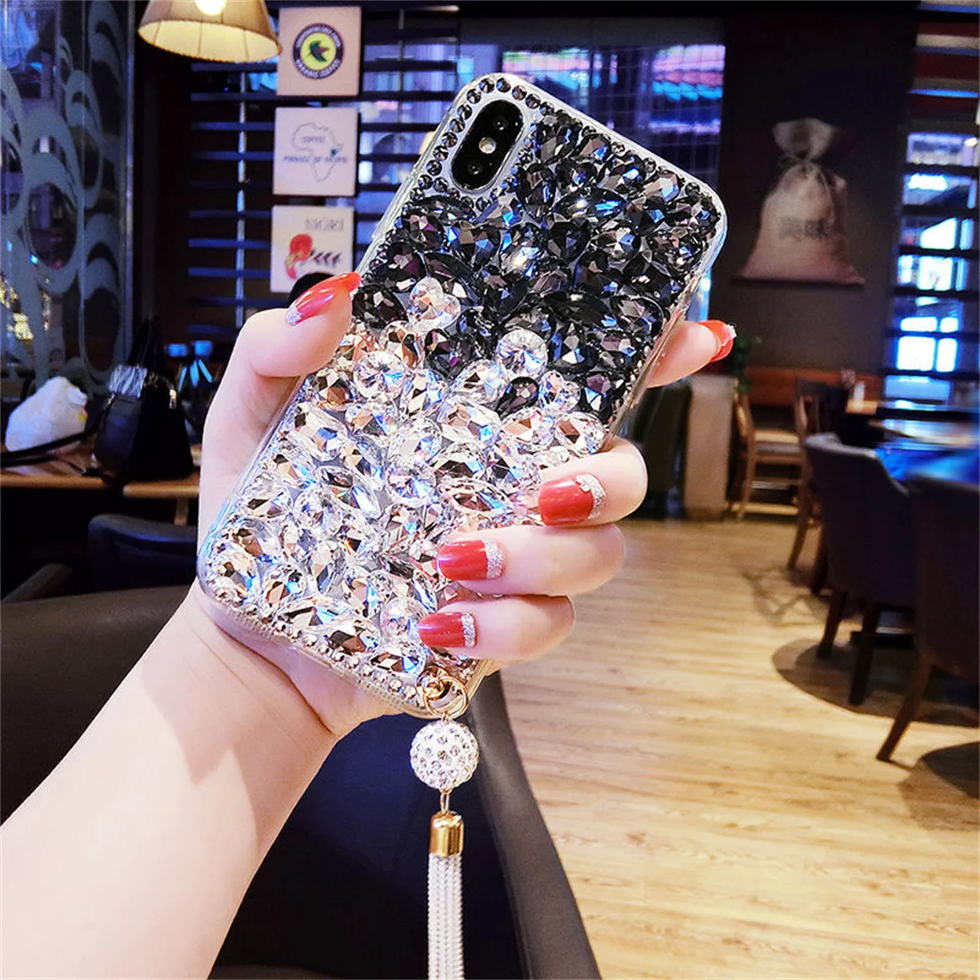 Crystal Diamond Rhinestone Phone Case for Samsung Galaxy, Luxury Glitter Case, S24, S20, S21 FE, S22, 23Ultra Note10, Note20