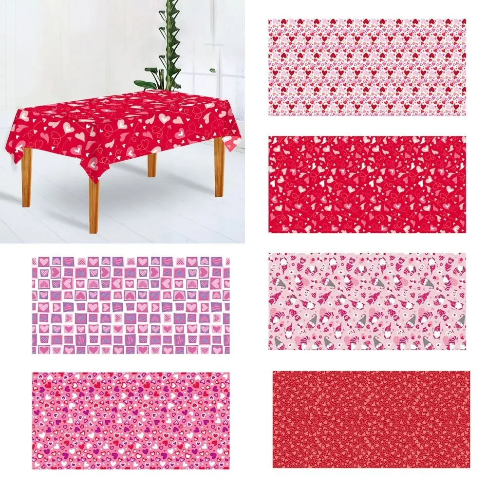 Valentine's Day Tablecloth Love Sweet Couple Atmosphere Decoration Wedding Decoration Red Love Tablecloth Waterproof Manteles