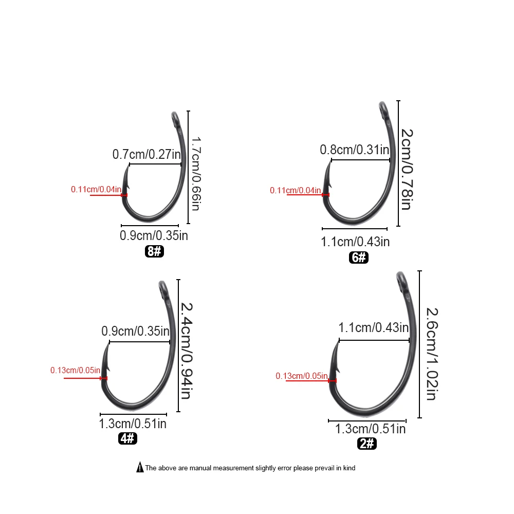 FTK Carp Fishing Hooks Barbed 2#4#6#8# 10pcs/lot Pinpoint Claw Hooks PTFE Coating High Carbon Stainless Steel Eyed Fish Hooks