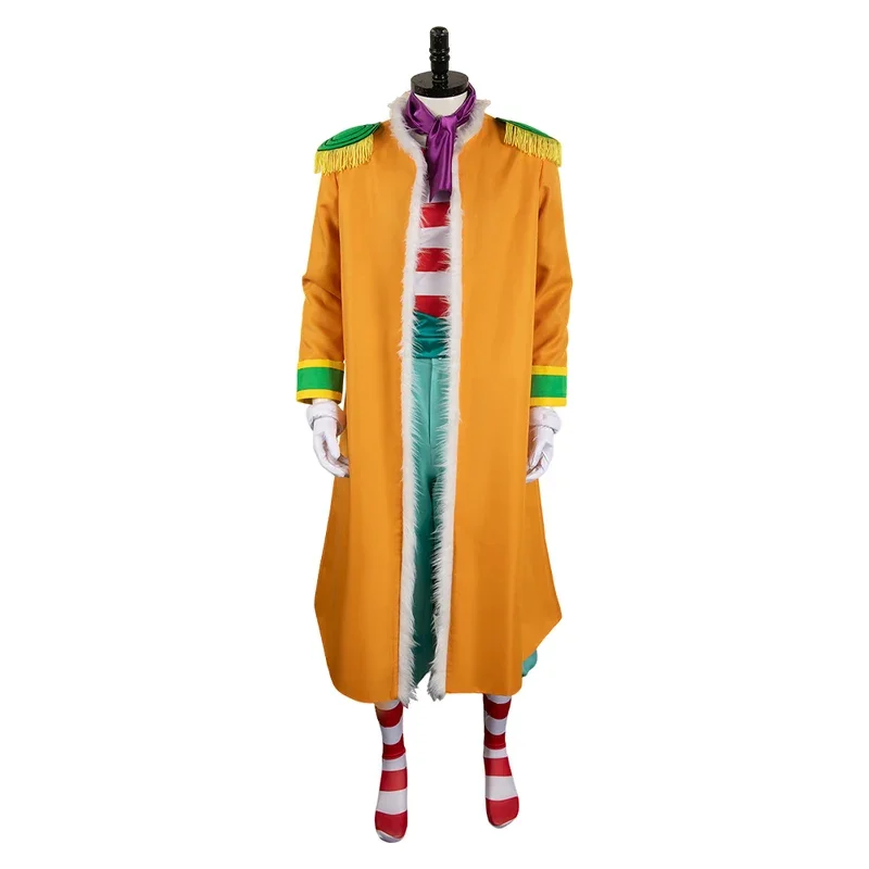 Anime Fantasy Buggy Cosplay Costume Men Coat  Clown Nose Outfits Fancy Halloween Carnival Party Suit