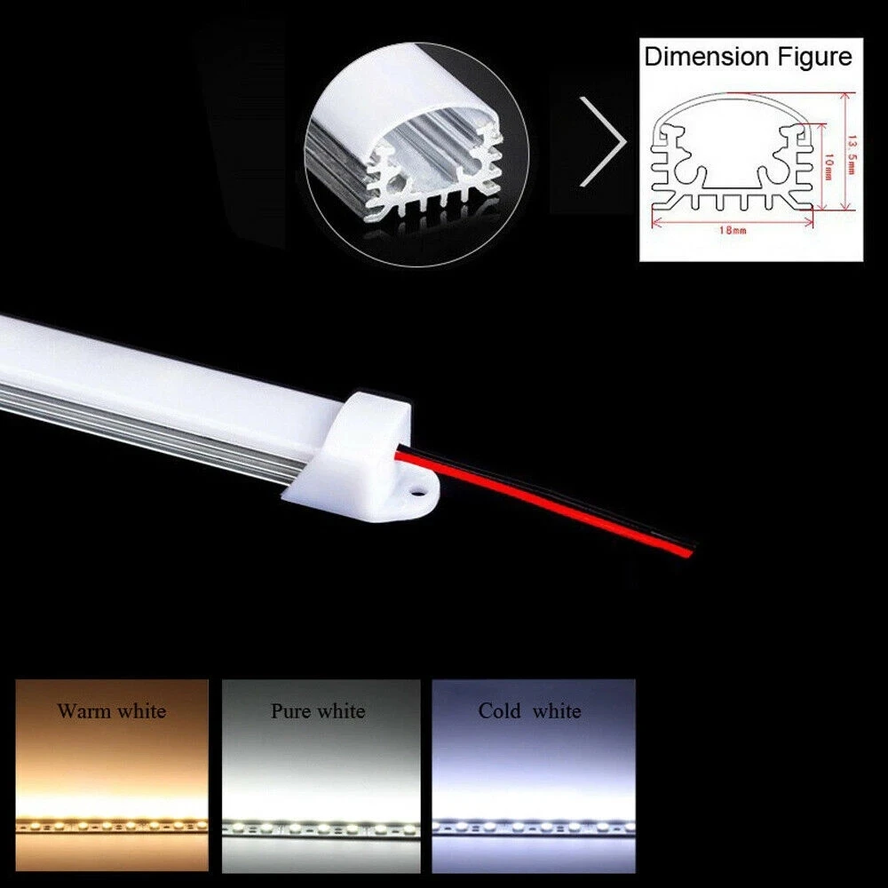 5 szt. 20CM 30CM 50CM 12V 24v LED kuchnia pod szafką listwa lekka sztywna twarda szafa świetlówka ciepła biała naturalny biały 4000k