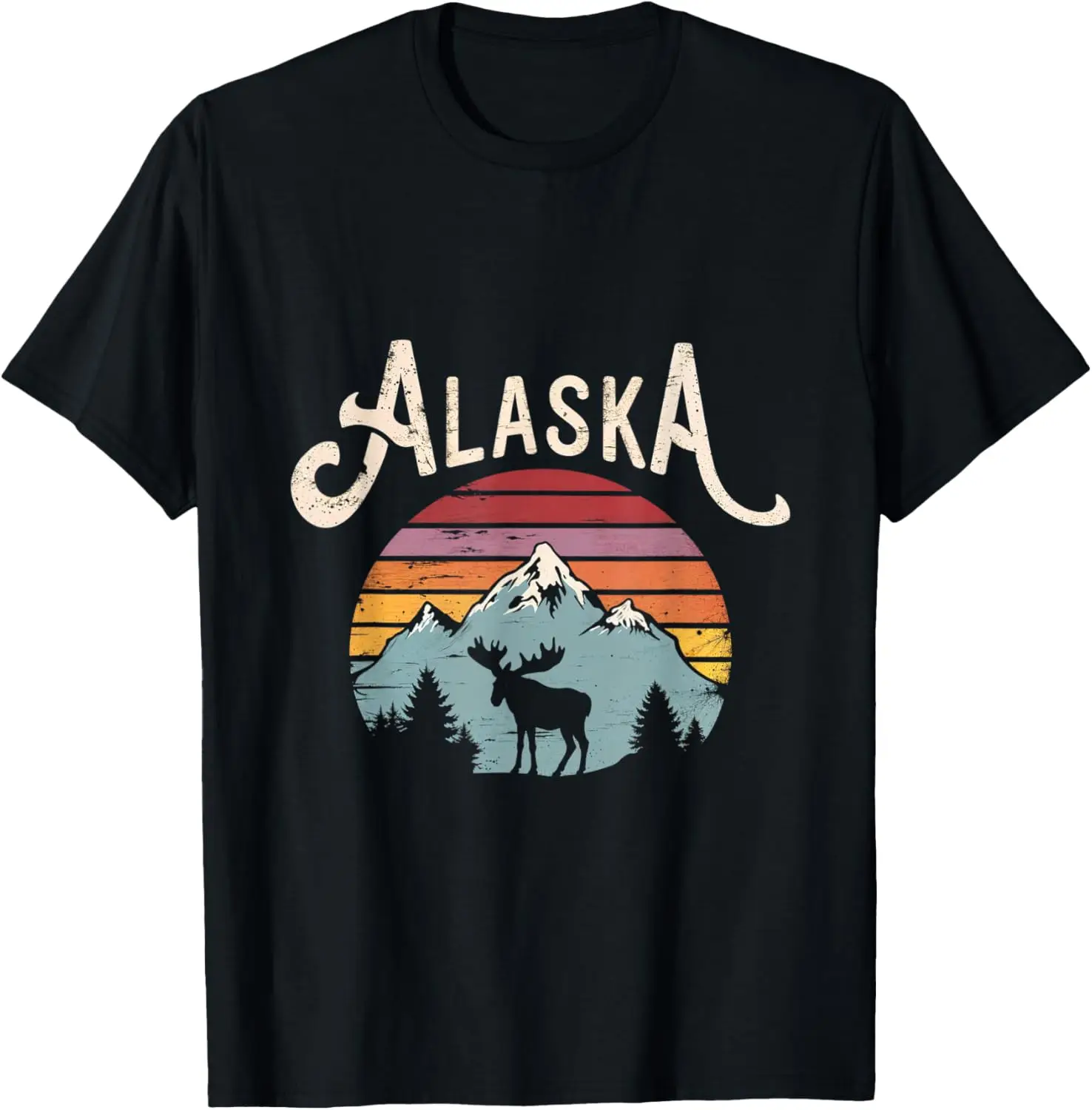 

Alaska Moose Mountains Sunset Nature T-Shirt