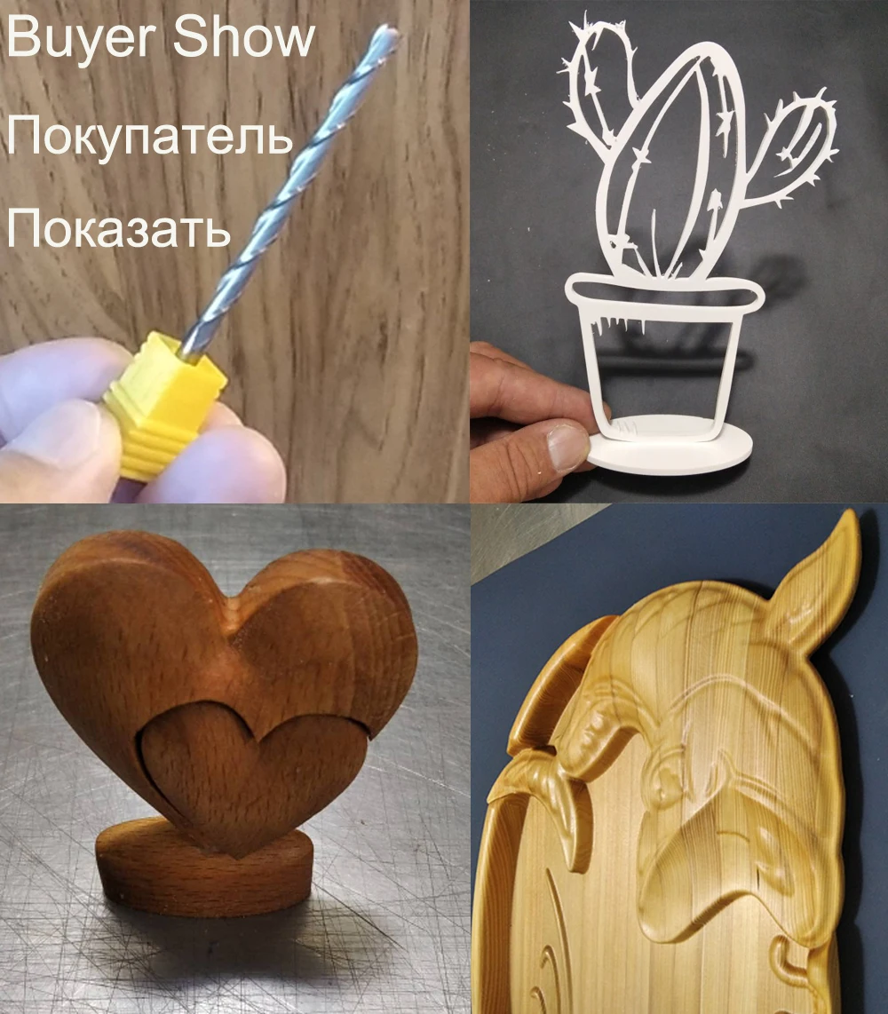 Vsharp-broca enrutadora de grabado CNC, fresa de punta plana, 2 dos flautas, herramienta de corte en espiral, brocas de carburo para madera, MDF y PVC