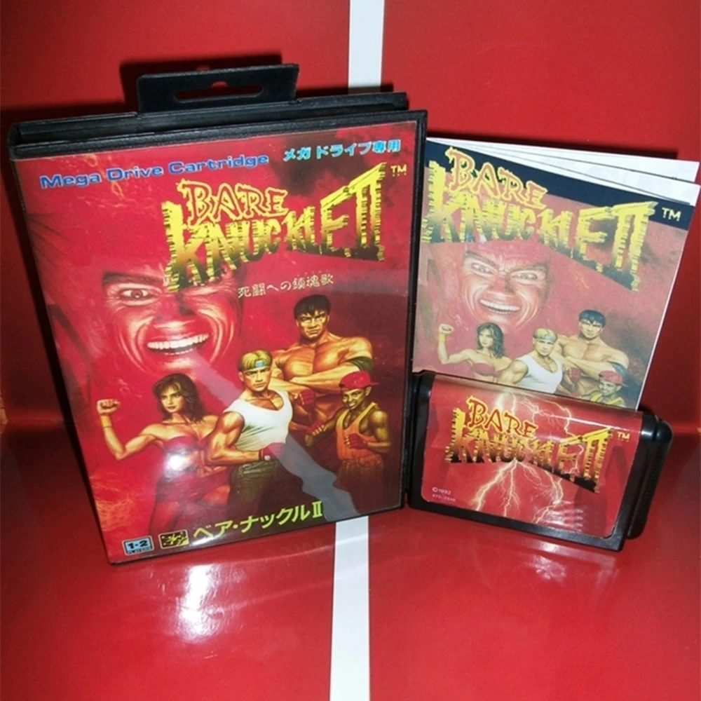 Bare Knuckle 2 with Box and Manual for 16 Bit Sega MD Game Cartridge Megadrive Genesis System