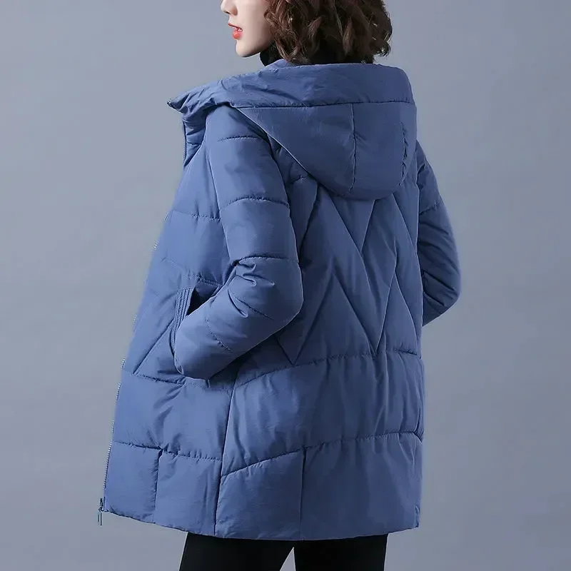 2024 nuova giacca invernale da donna Parka lungo caldo cappotto femminile addensato giacca Parka imbottita in cotone capispalla con cappuccio